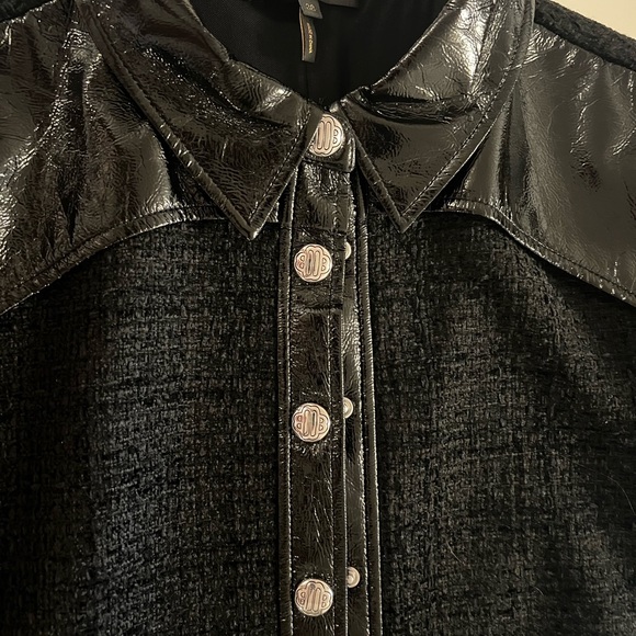 Maje Medium twill vinyl print mini dress - Picture 3 of 10